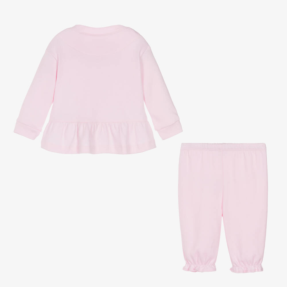 Kissy Kissy-Girls Pink Swan Cotton Trouser Set | Childrensalon Outlet