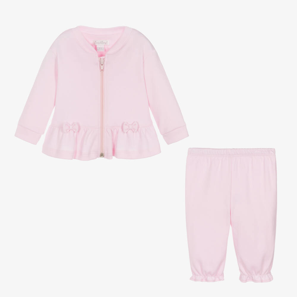 Kissy Kissy-Girls Pink Swan Cotton Trouser Set | Childrensalon Outlet