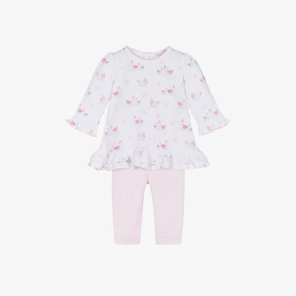 Kissy Kissy-Girls Pink Swan Leggings Ensemble | Childrensalon Outlet