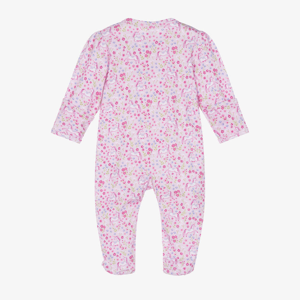 Kissy Kissy-Girls Pink Unicorn Cotton Babygrow | Childrensalon Outlet