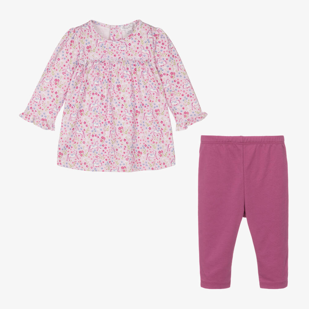 Kissy Kissy-Girls Pink Unicorn Leggings Ensemble | Childrensalon Outlet