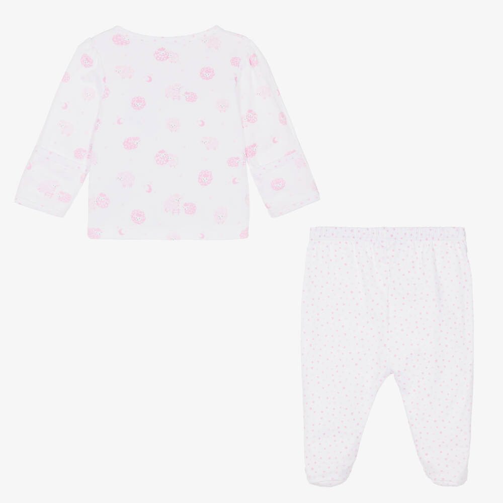 Kissy Kissy-Розово-белый комплект с ягненком для девочек | Childrensalon Outlet