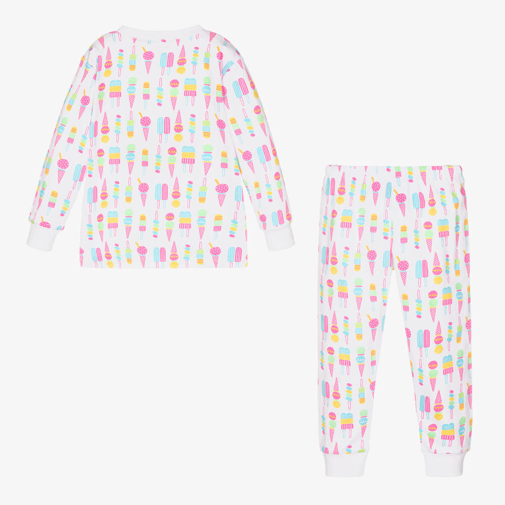 Kissy Kissy-بيجاما قطن بيما لون أبيض للبنات | Childrensalon Outlet