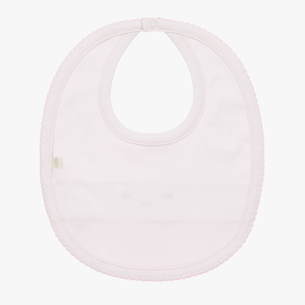 كيسي كيسي-مريلة قطن بتطريز سموك لون زهري للمولودات | Childrensalon Outlet