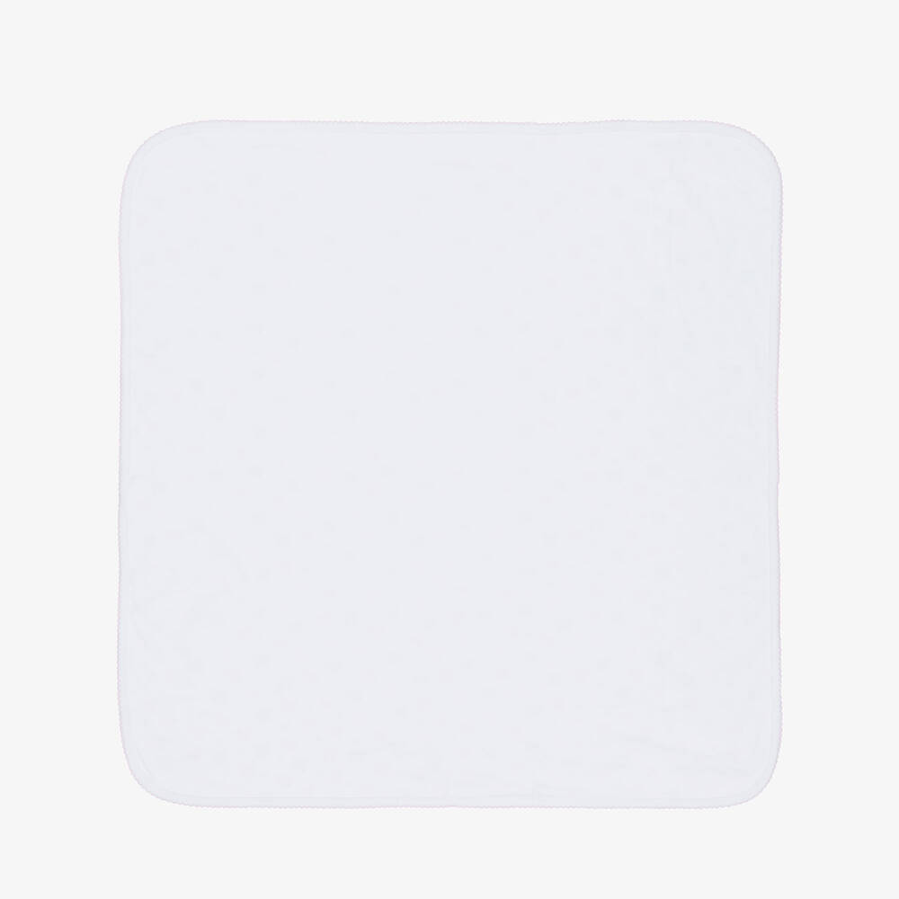 Kissy Kissy-Girls White Bow Pima Cotton Blanket | Childrensalon Outlet