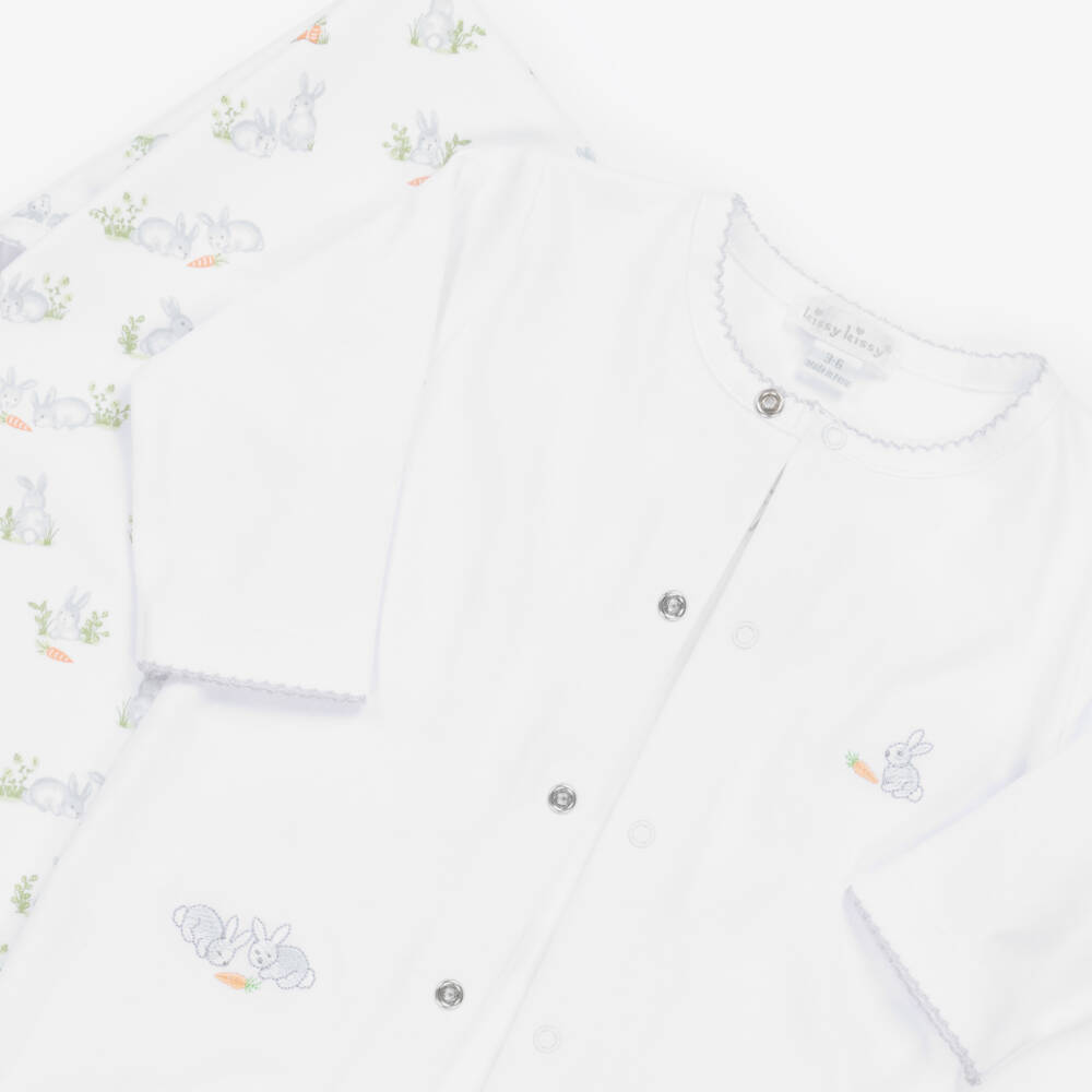 Kissy Kissy-طقم بيبي سوت أبيض للبنات بتطريز أرنب | Childrensalon Outlet