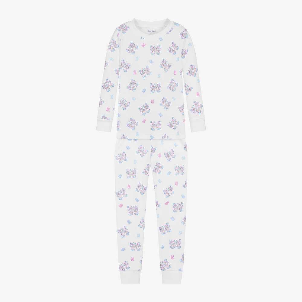 Kissy Kissy-Girls White Cotton Butterfly Flutters Pyjamas | Childrensalon Outlet