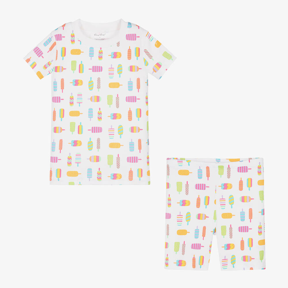 Kissy Kissy-Girls White Cotton Popsicle Party Pyjamas | Childrensalon Outlet