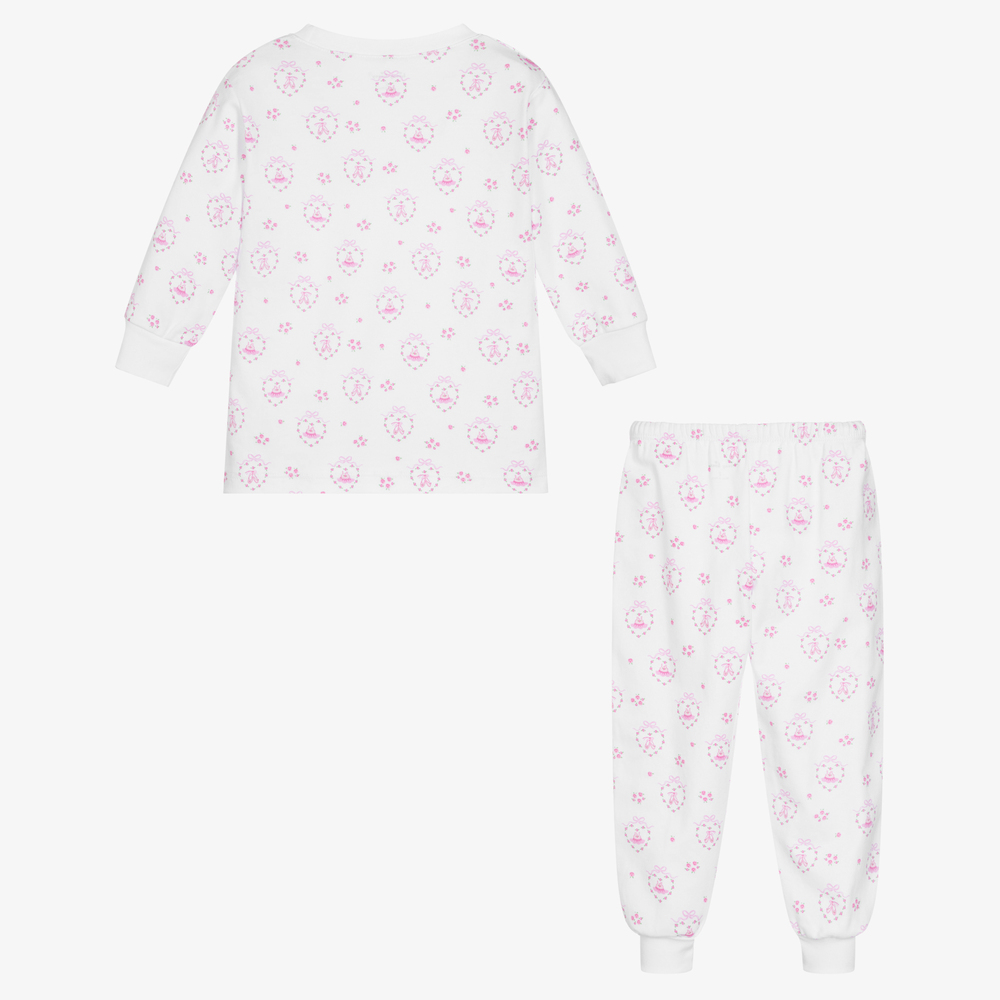 كيسي كيسي-بيجاما قطن بيما جيرسي لون أبيض للبنات | Childrensalon Outlet