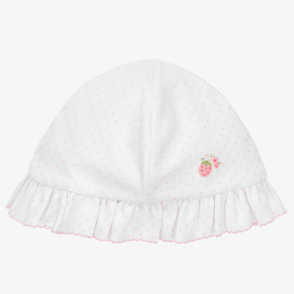 Kissy Kissy - Girls White Cotton Strawberries On Top Hat | Childrensalon
