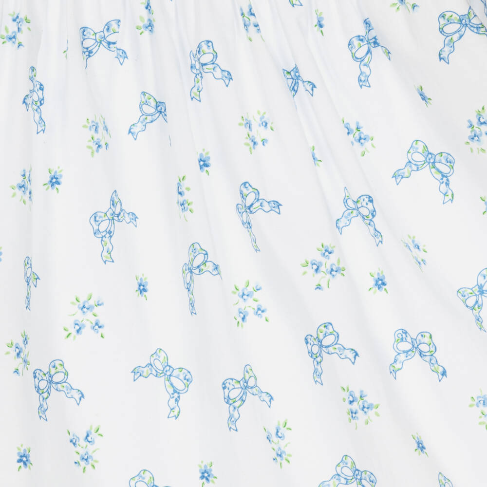 Kissy Kissy-Girls White Dress with Blue Bows | Childrensalon Outlet