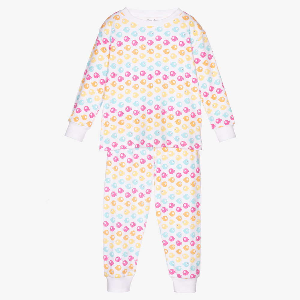 Kissy Kissy - Girls White Fish Print Pyjamas | Childrensalon