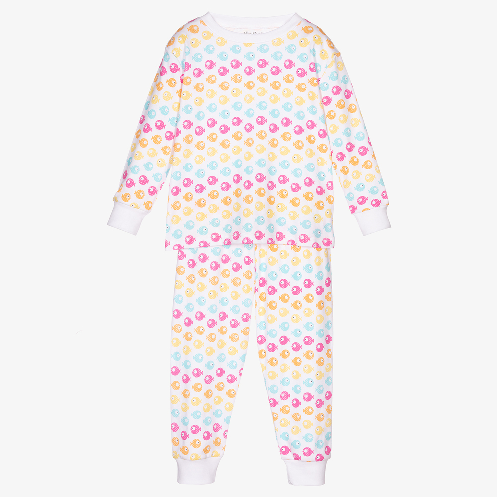 Kissy Kissy-Girls White Fish Print Pyjamas | Childrensalon Outlet