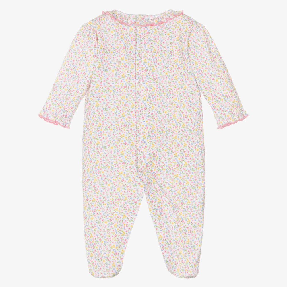 Kissy Kissy-Girls White Floral Cotton Babygrow | Childrensalon Outlet