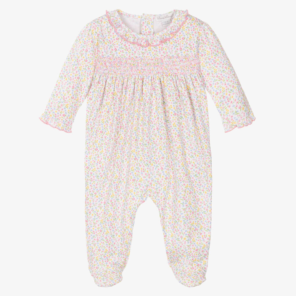 Kissy Kissy-Белый хлопковый комбинезон с цветочным узором для девочек | Childrensalon Outlet