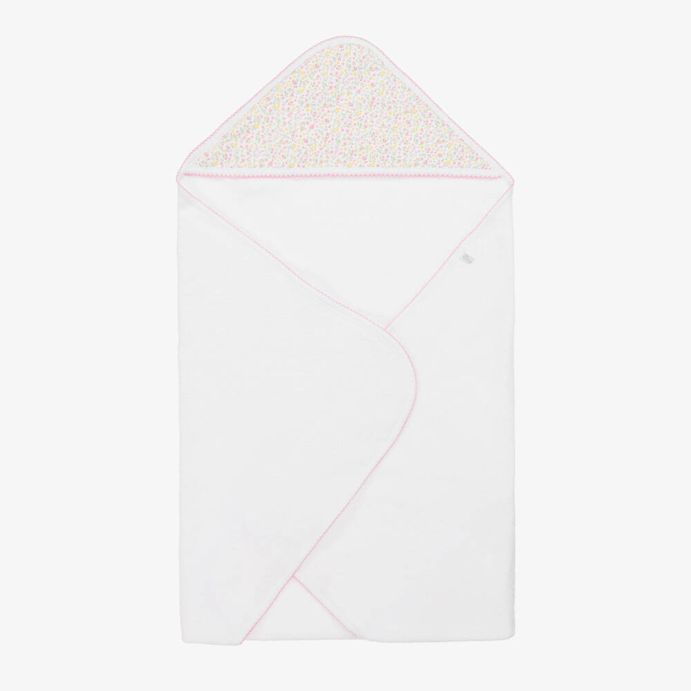 Kissy Kissy-Girls White Floral Hooded Bath Set | Childrensalon Outlet