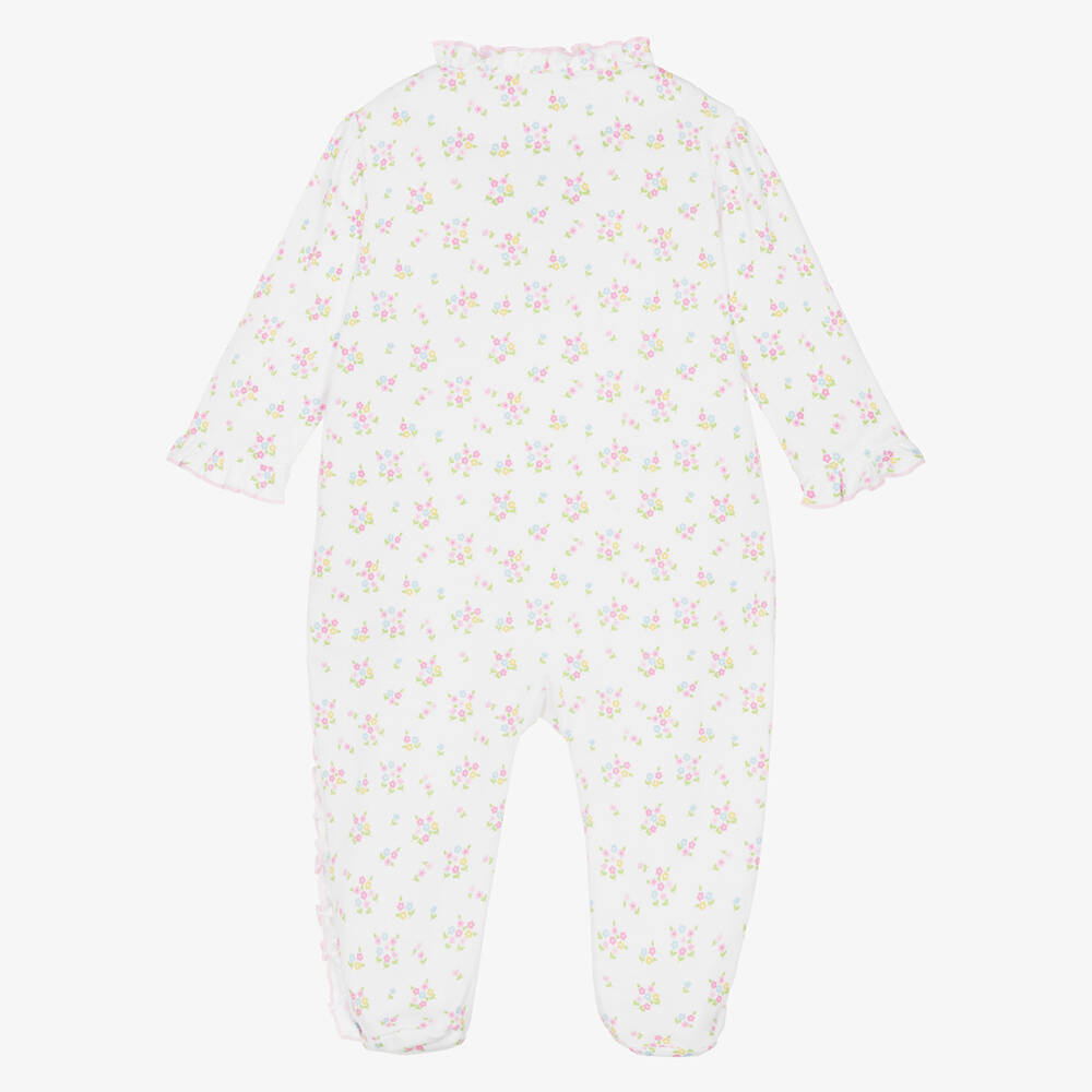 Kissy Kissy-Girls White Floral Pima Babygrow | Childrensalon Outlet