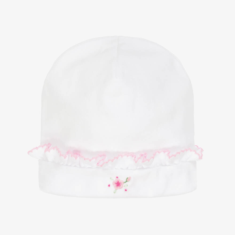 Kissy Kissy-Girls White Floral Pima Cotton Hat | Childrensalon Outlet