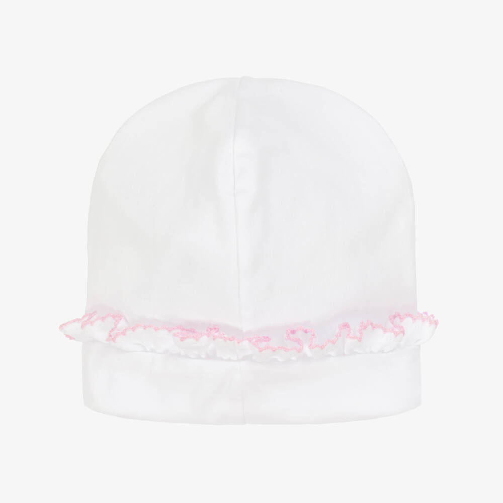 Kissy Kissy-Girls White Floral Pima Cotton Hat | Childrensalon Outlet
