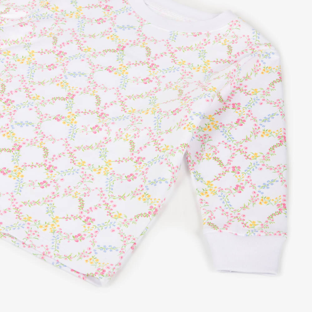 Kissy Kissy-Girls White Floral Pima Cotton Sleepwear | Childrensalon Outlet