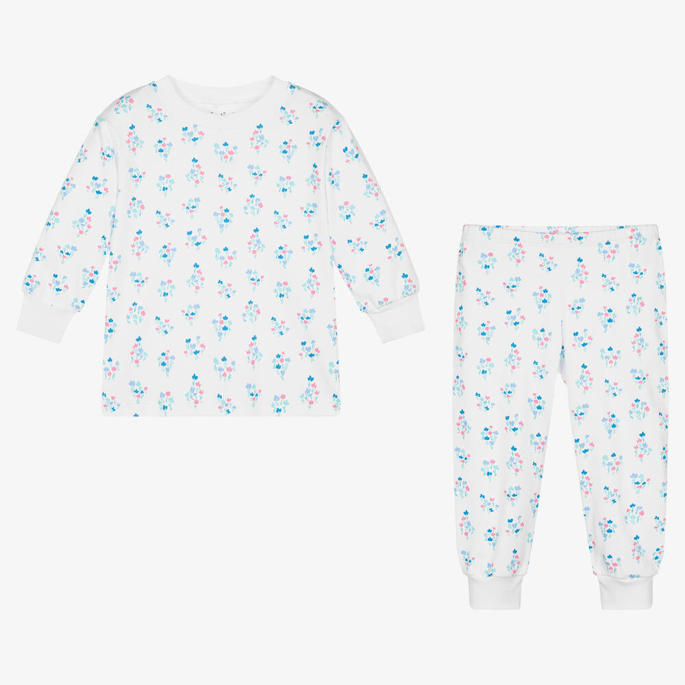 Kissy Kissy-Girls White Flowering Winter Blues Pyjamas | Childrensalon Outlet