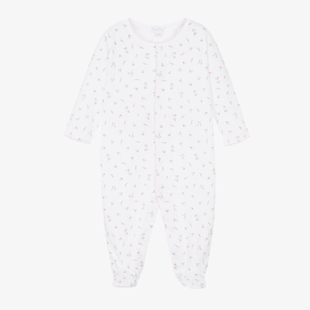 Kissy Kissy-Girls White Pima Cotton Floral Print Babygrow | Childrensalon Outlet