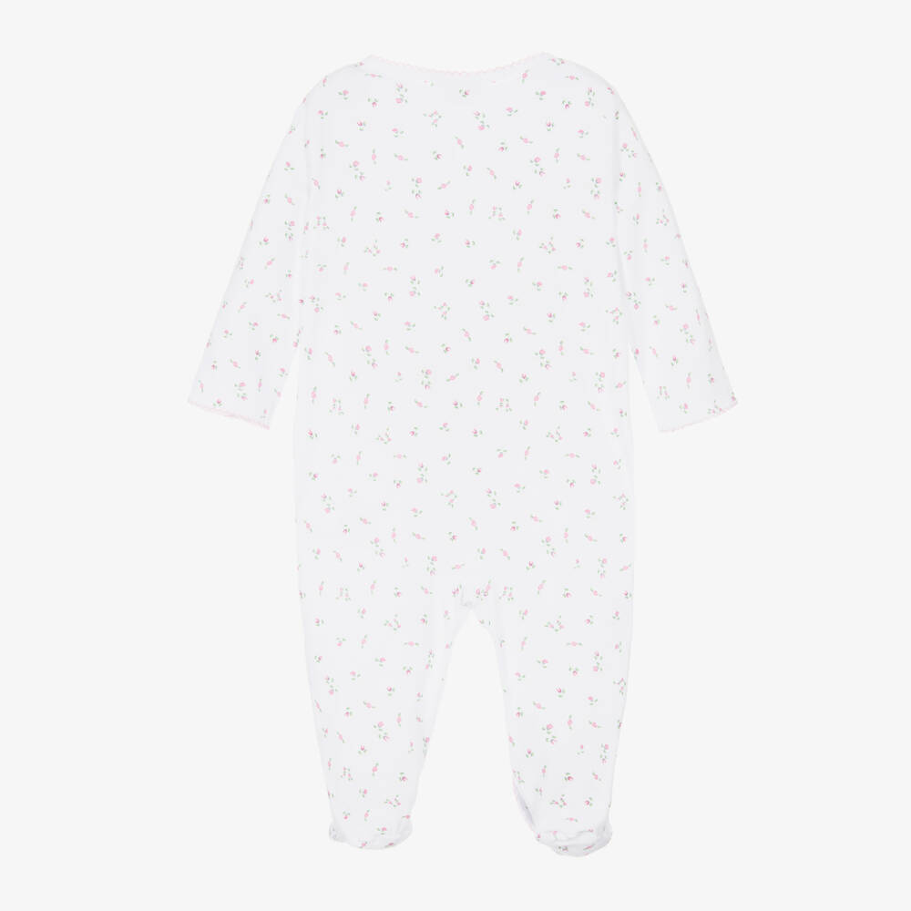 Kissy Kissy-Girls White Pima Cotton Floral Print Babygrow | Childrensalon Outlet