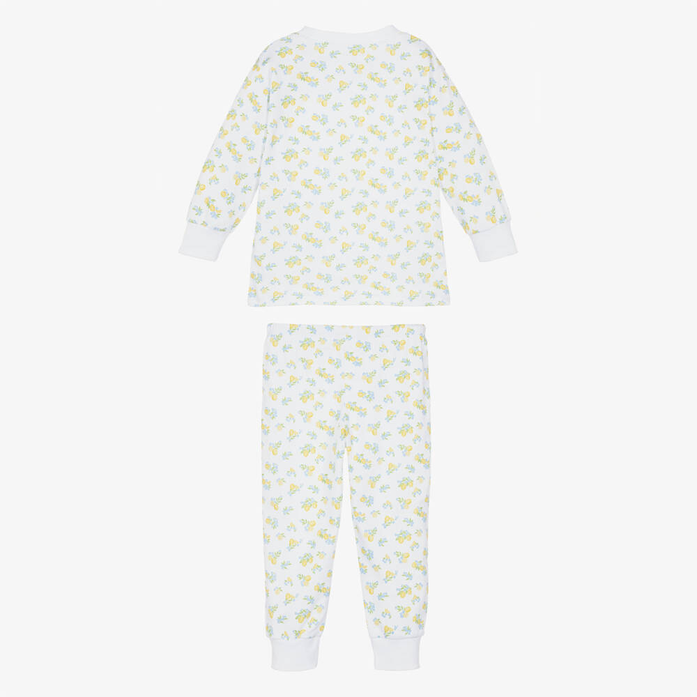 Kissy Kissy-Girls White Pima Cotton Lemon Blossoms Pyjamas | Childrensalon Outlet