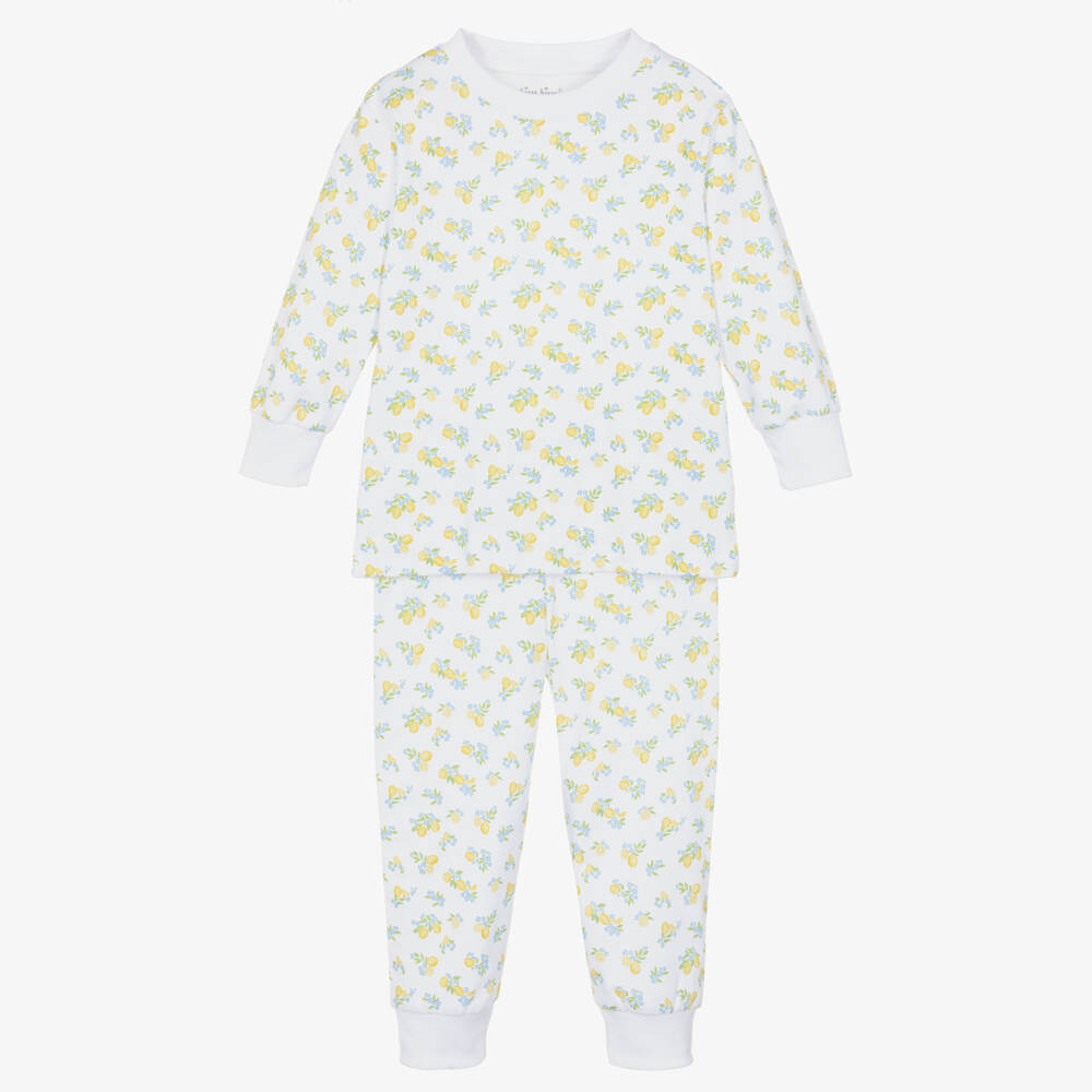 Kissy Kissy-Girls White Pima Cotton Lemon Blossoms Pyjamas | Childrensalon Outlet