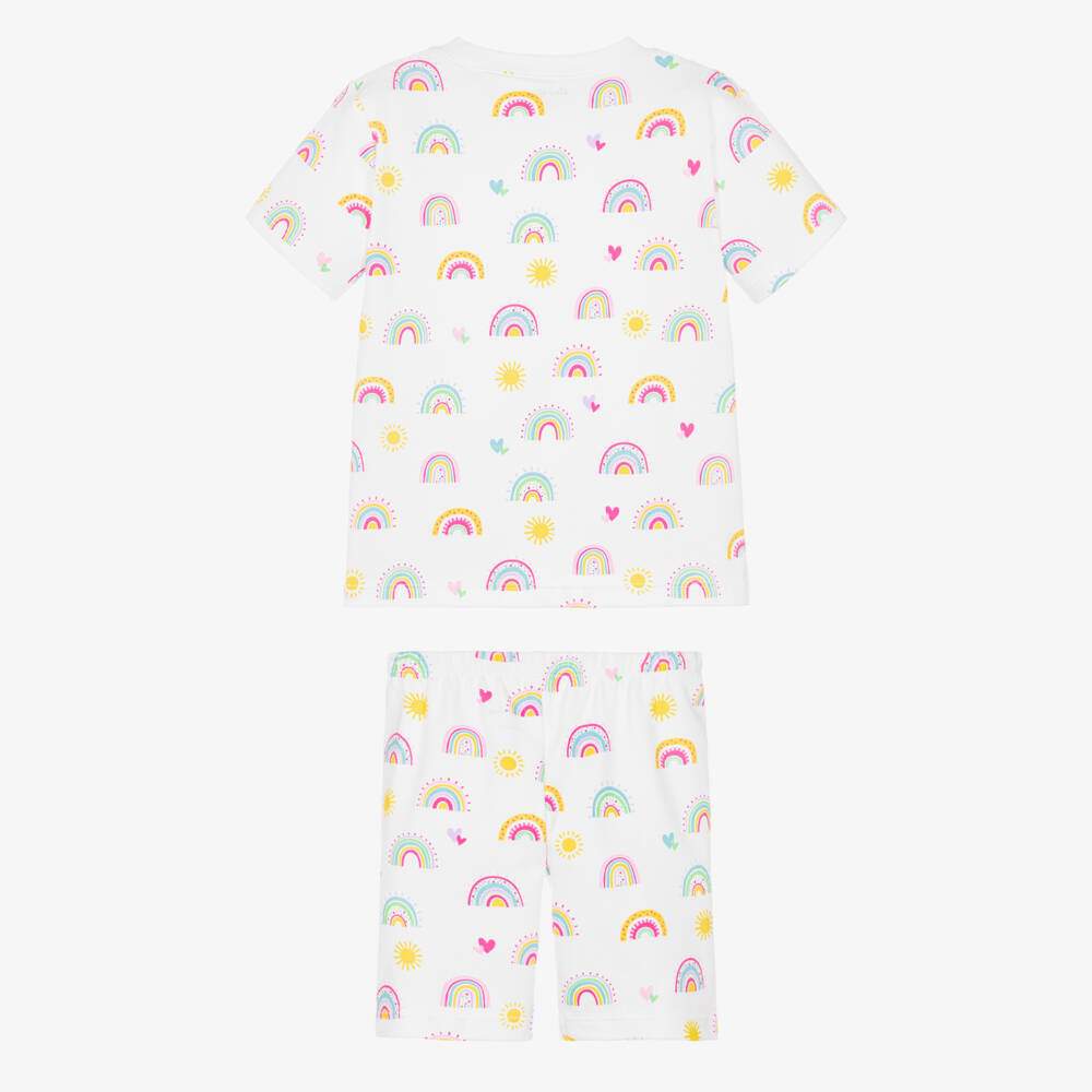 Kissy Kissy-Girls White Pima Cotton Rainbow Pyjamas | Childrensalon Outlet
