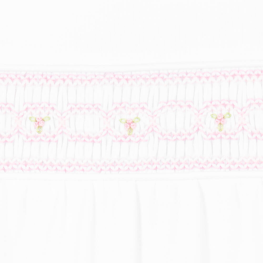 Kissy Kissy-Girls White Pima Cotton Smocked Babygrow | Childrensalon Outlet