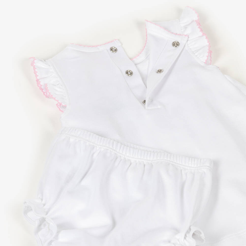Kissy Kissy-Girls White Pima Cotton Victorian Roses Dress | Childrensalon Outlet