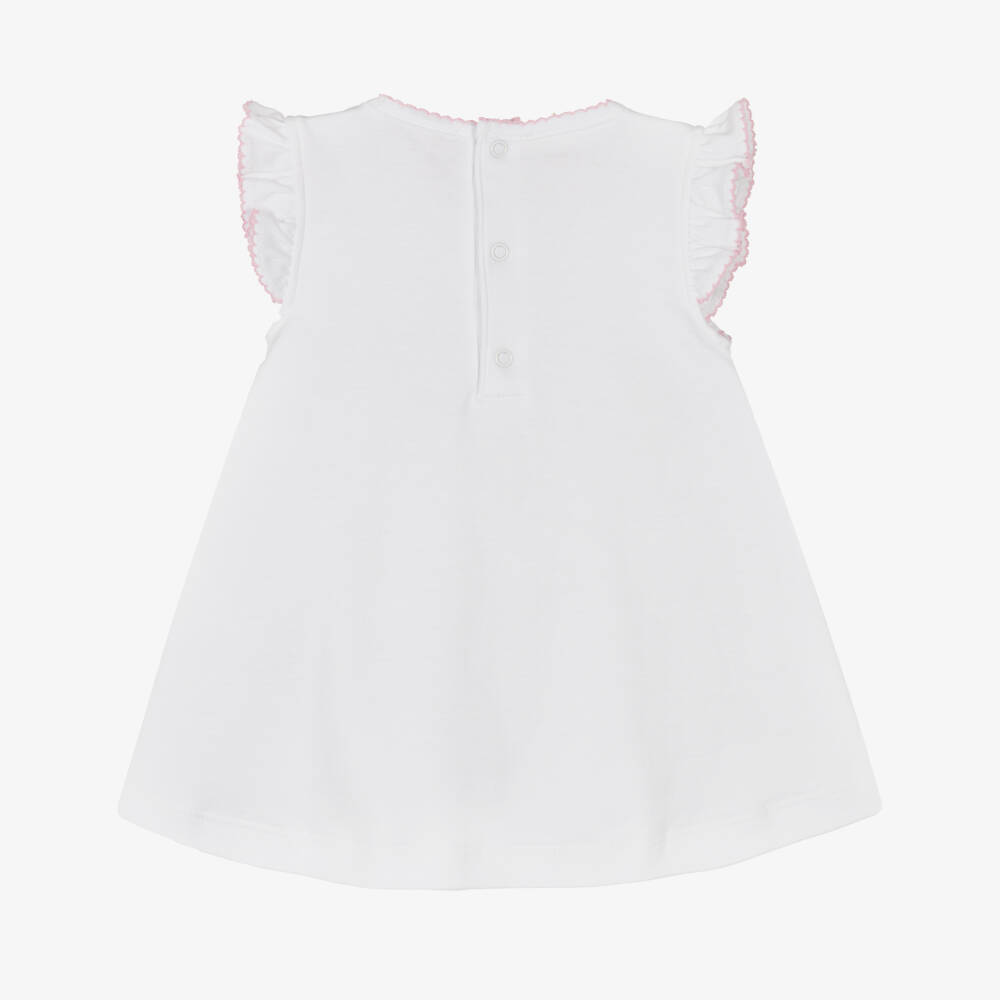 Kissy Kissy-Girls White Pima Cotton Victorian Roses Dress | Childrensalon Outlet