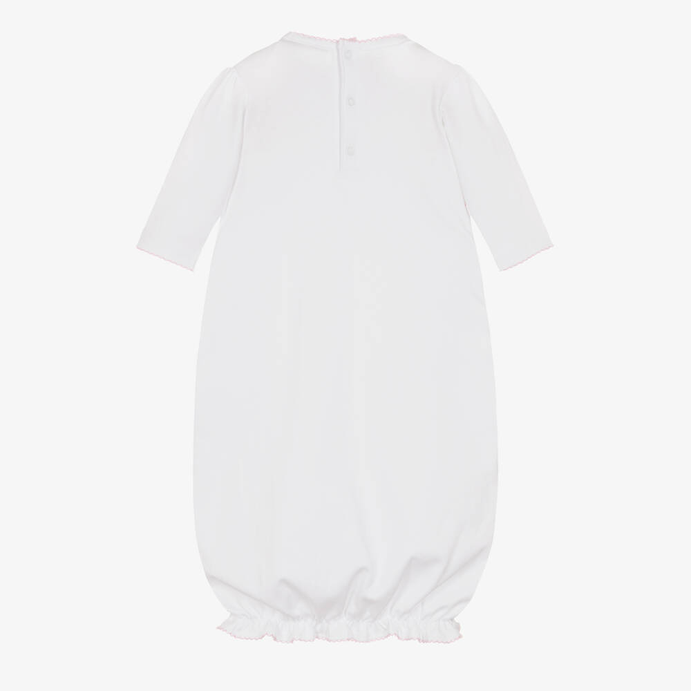 Kissy Kissy-Girls White Pima Cotton Victorian Roses Smocked Day Gown | Childrensalon Outlet