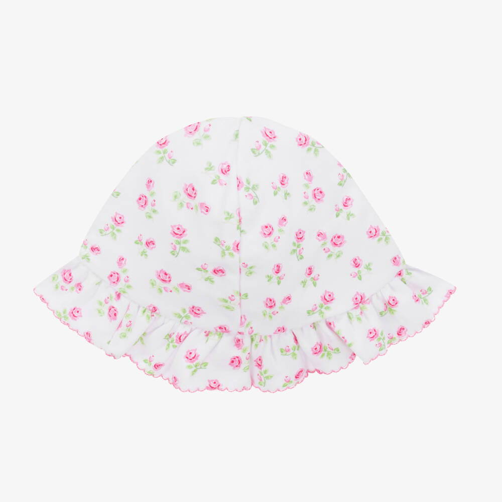 Kissy Kissy-قبعة بيضاء للبنات من بيما بتصميم زهور وردية | Childrensalon Outlet