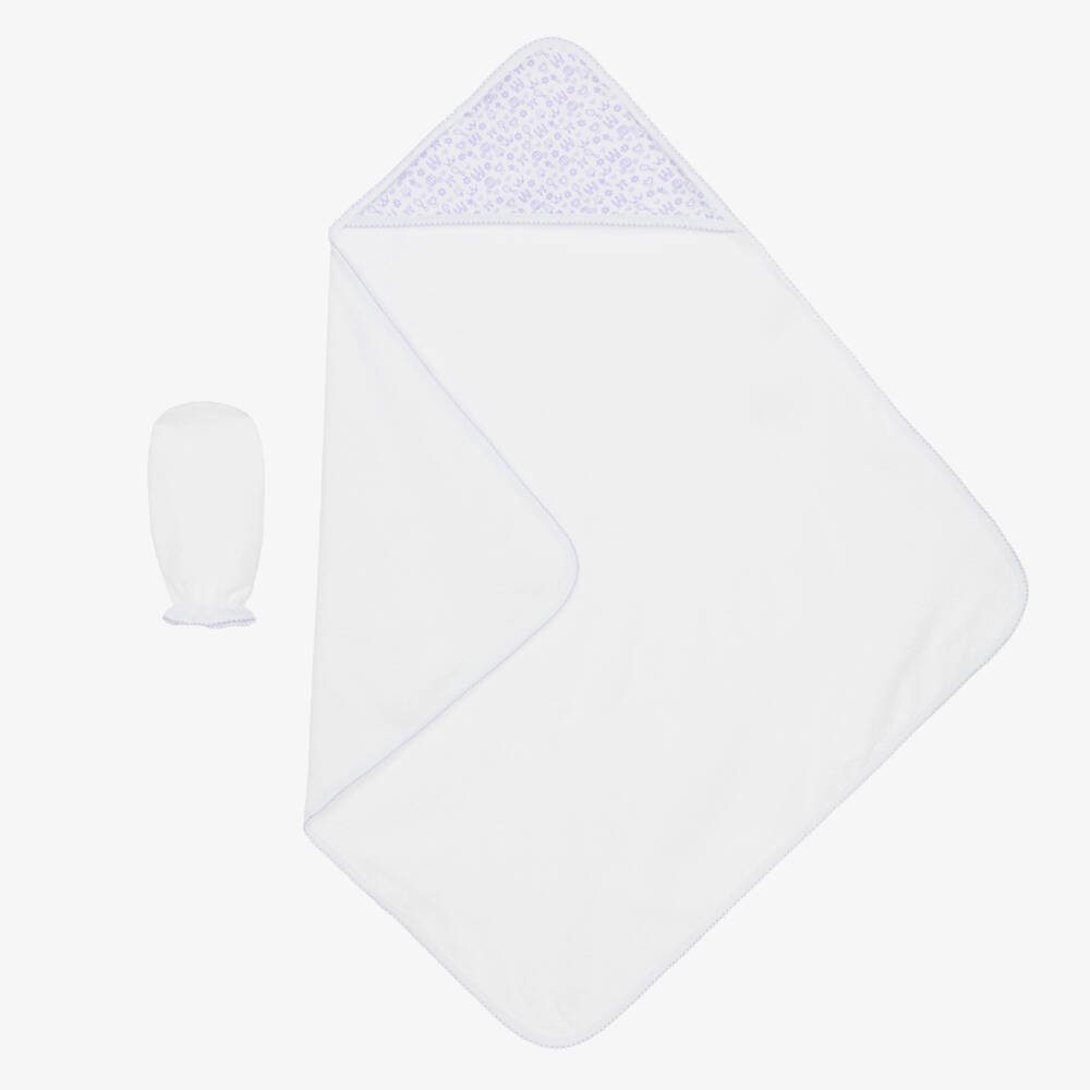 Kissy Kissy-Girls White Pima Royal Towel Set | Childrensalon Outlet