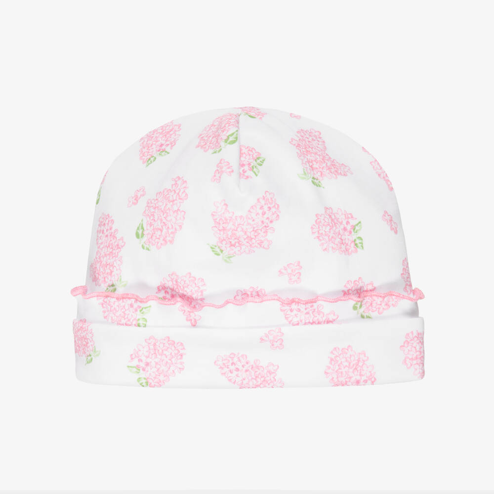 Kissy Kissy-Girls White & Pink Pima Cotton Lilac Love Floral Hat | Childrensalon Outlet