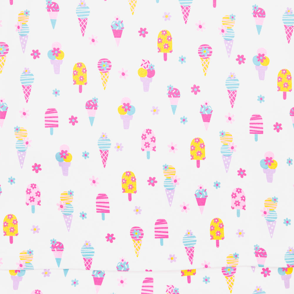 Kissy Kissy-Girls White & Pink Pima Cotton Popsicle Fun Pyjamas | Childrensalon Outlet