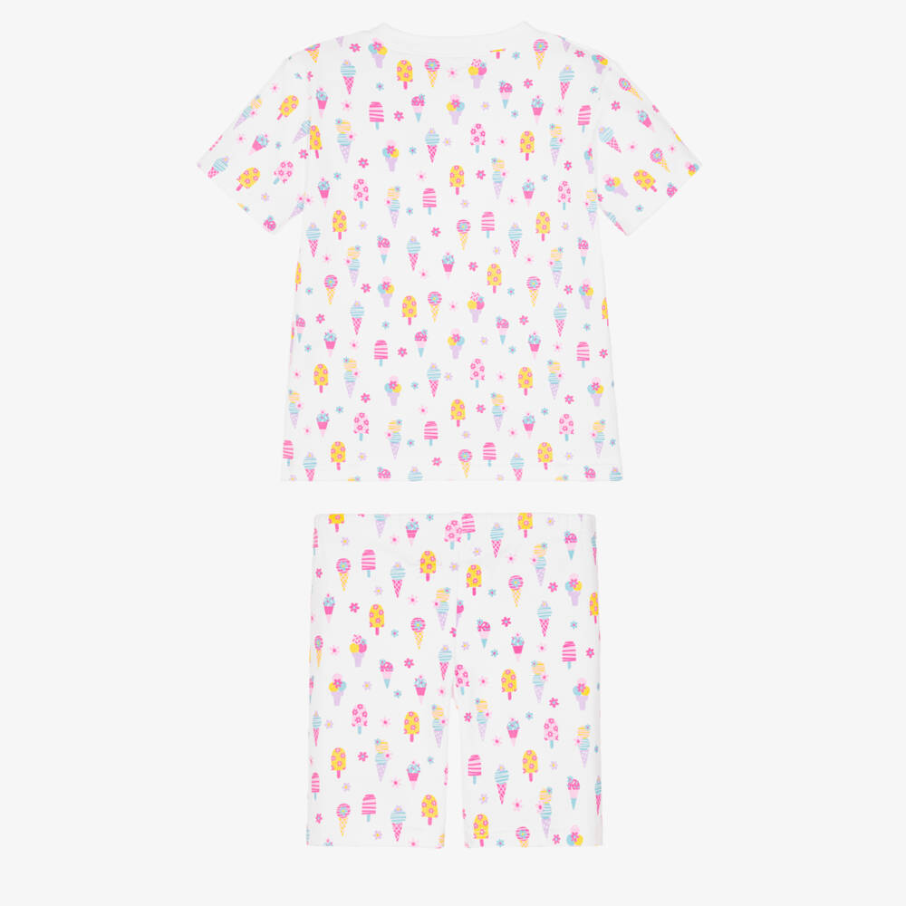 Kissy Kissy-Girls White & Pink Pima Cotton Popsicle Fun Pyjamas | Childrensalon Outlet