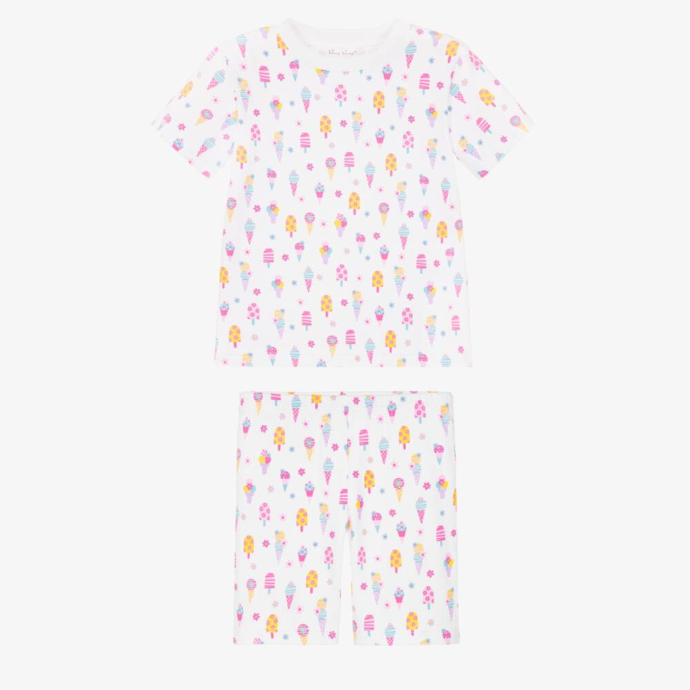 Kissy Kissy-Girls White & Pink Pima Cotton Popsicle Fun Pyjamas | Childrensalon Outlet