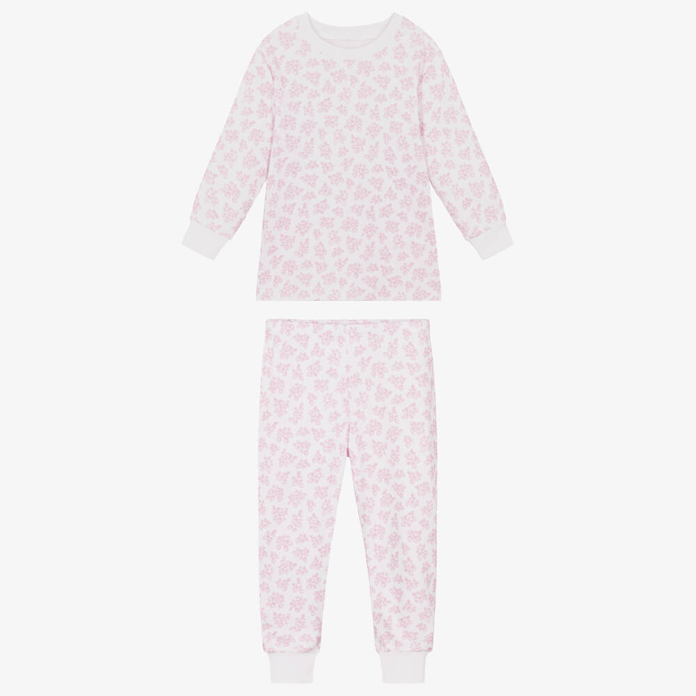 Kissy Kissy-Girls White & Pink Simply Strawberries Print Pima Cotton Pyjamas | Childrensalon Outlet