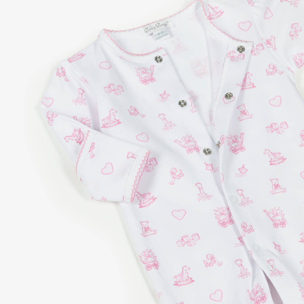 Kissy Kissy-Girls White Pink Vintage Babygrow | Childrensalon Outlet