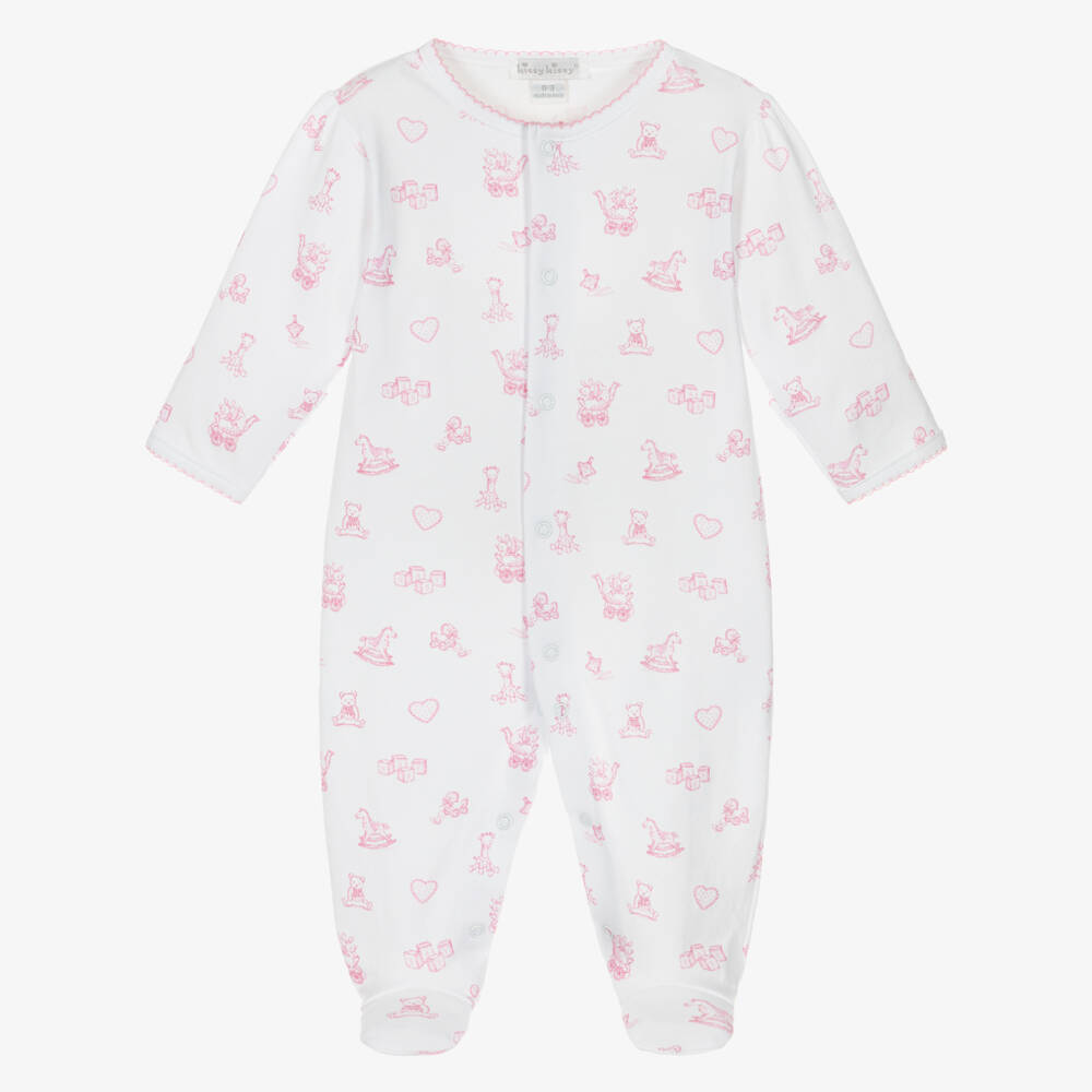 Kissy Kissy-Girls White Pink Vintage Babygrow | Childrensalon Outlet
