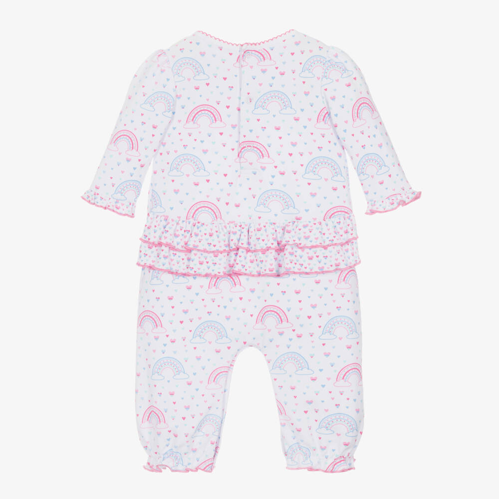 Kissy Kissy-Girls White Rainbow Pima Babygrow | Childrensalon Outlet