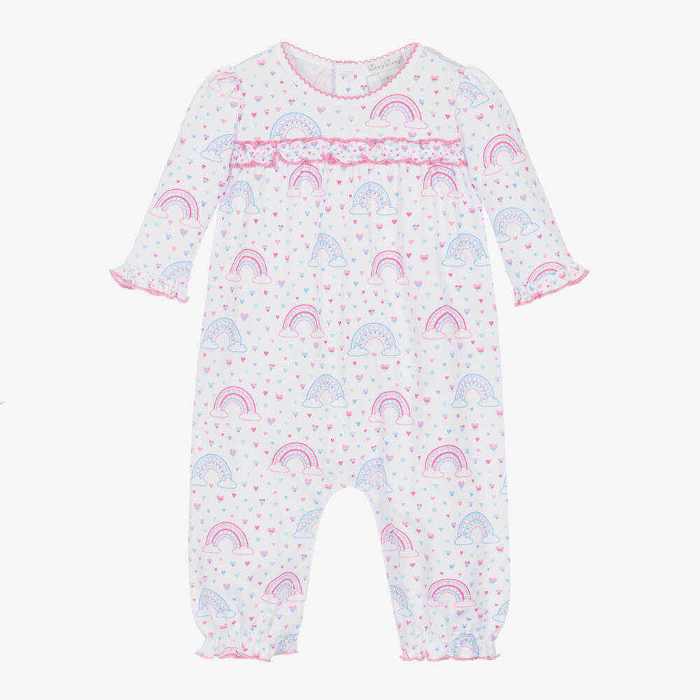 Kissy Kissy-Girls White Rainbow Pima Babygrow | Childrensalon Outlet