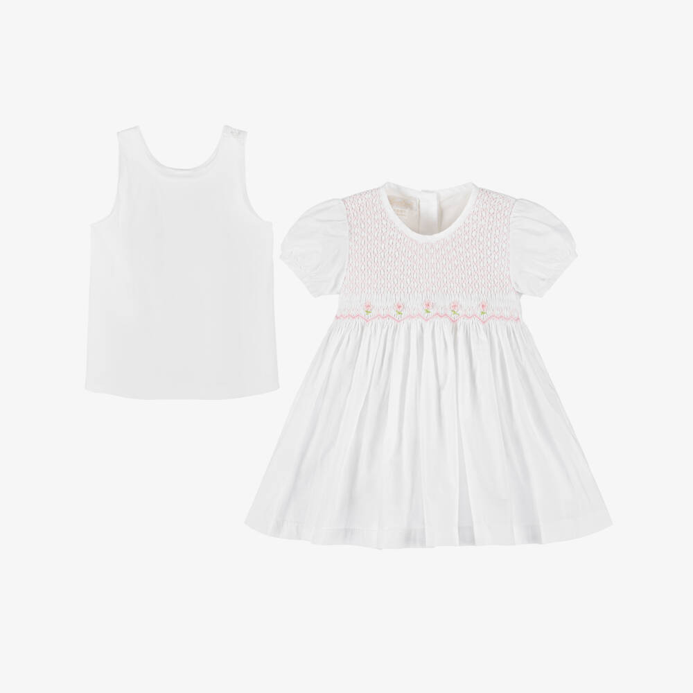 Kissy Kissy-Платье с цветочным узором для девочек белое | Childrensalon Outlet