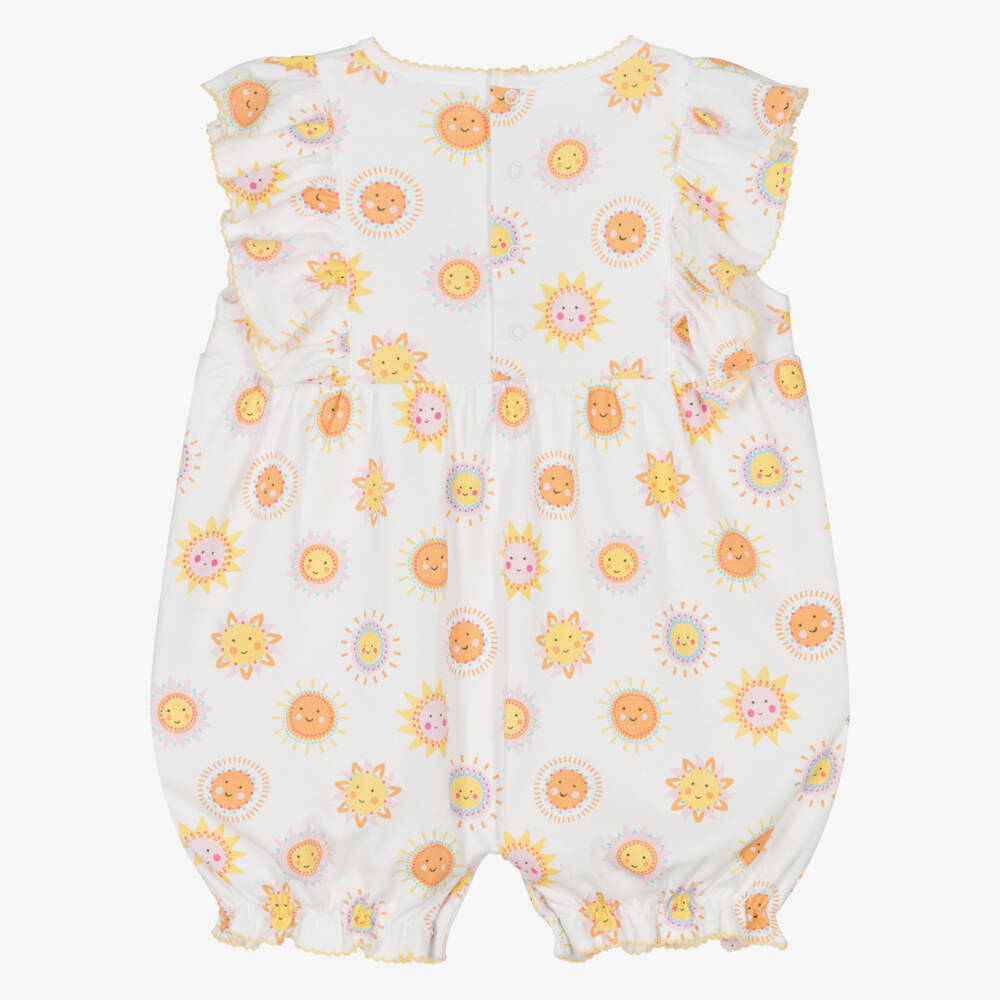Kissy Kissy-Girls White Sunshine Cotton Romper | Childrensalon Outlet