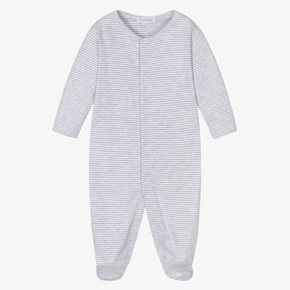 Kissy Kissy-Grey Pima Cotton Babygrow | Childrensalon Outlet