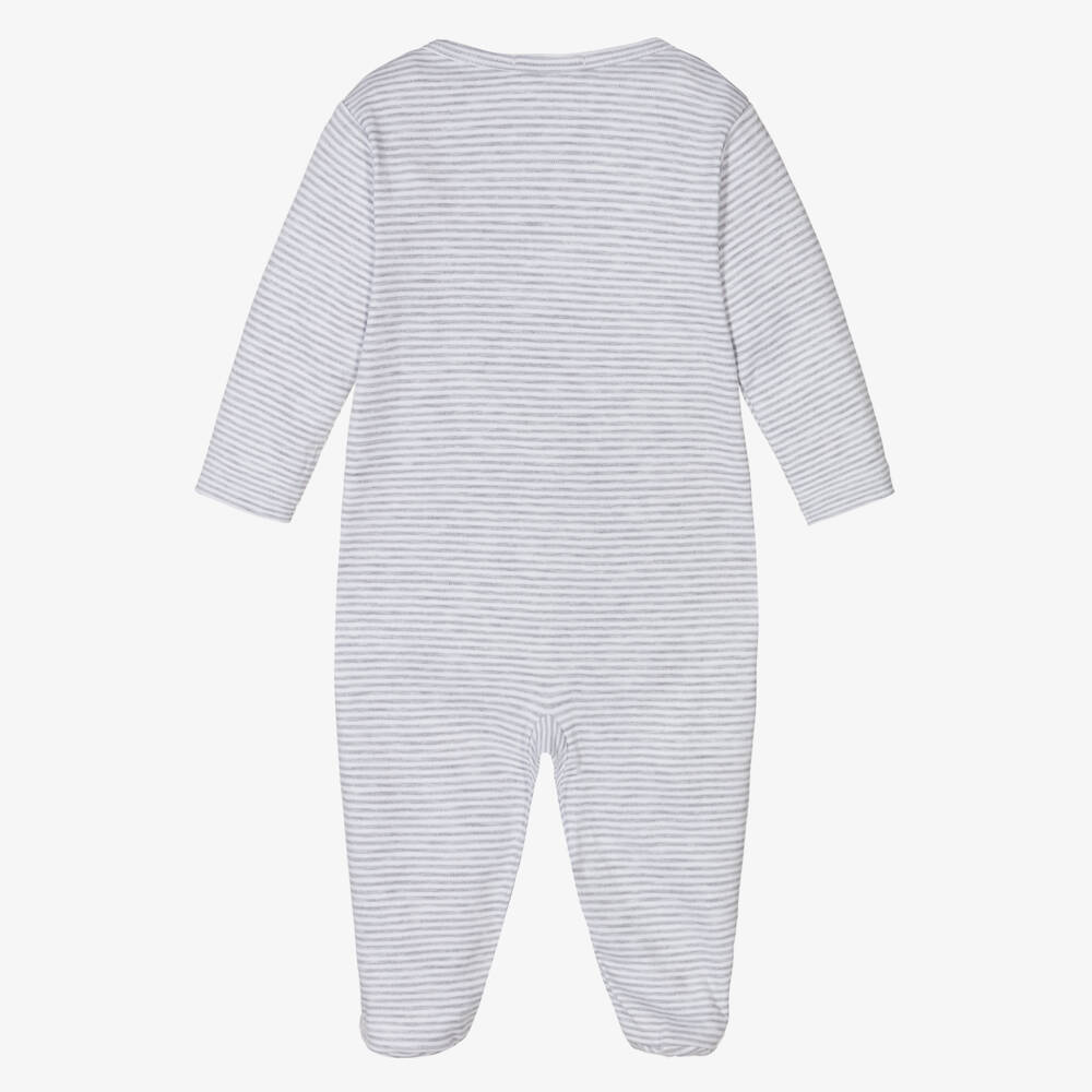 Kissy Kissy-Grey Pima Cotton Babygrow | Childrensalon Outlet