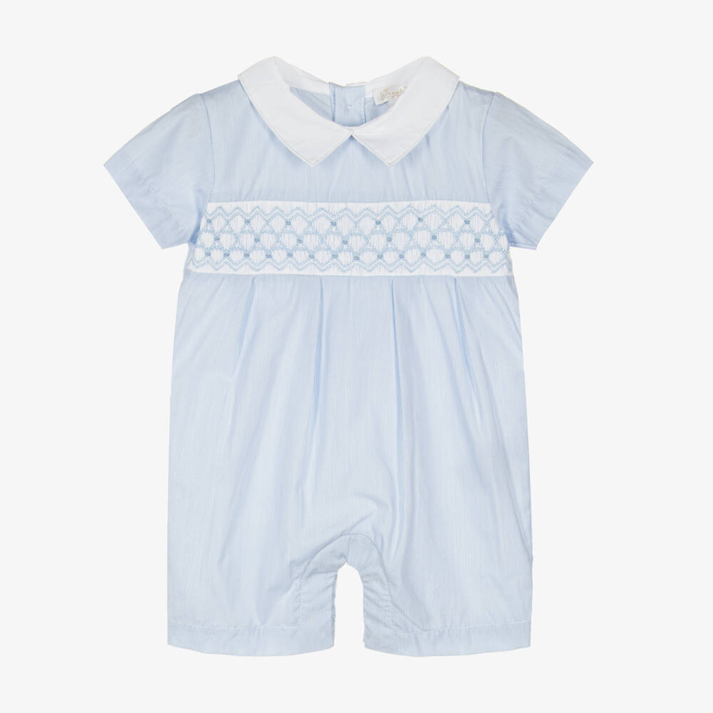 Kissy Kissy-Infant Boys Smocked Cotton Romper | Childrensalon Outlet